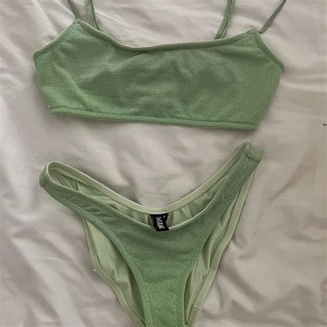 Triangl Mica Lime Sparkle Bikini Set Both Size S Depop