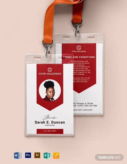 Portrait Id Card Template