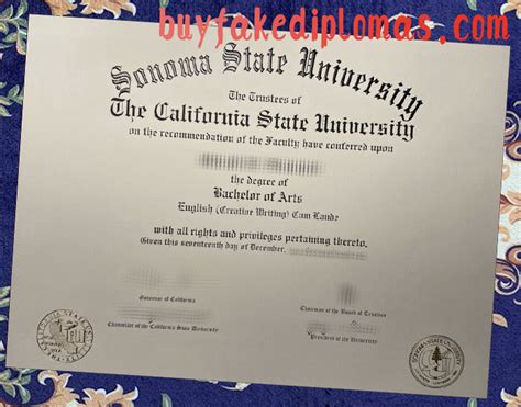 Fake Sonoma State University Diploma Buy Fake Diplomas High School