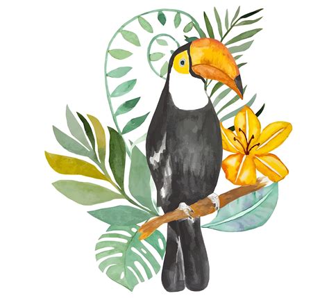 Adh Sif D Coratif Mural Toucan Aquarelle