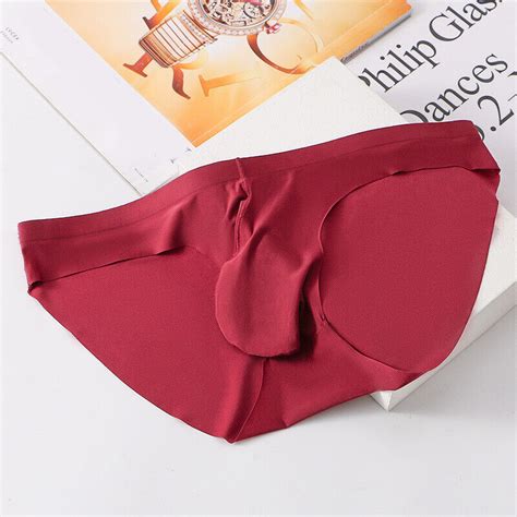 Mens Ice Silk Briefs Sexy Low Waist Bikini Panties Pouch Breathable Underwear Ebay