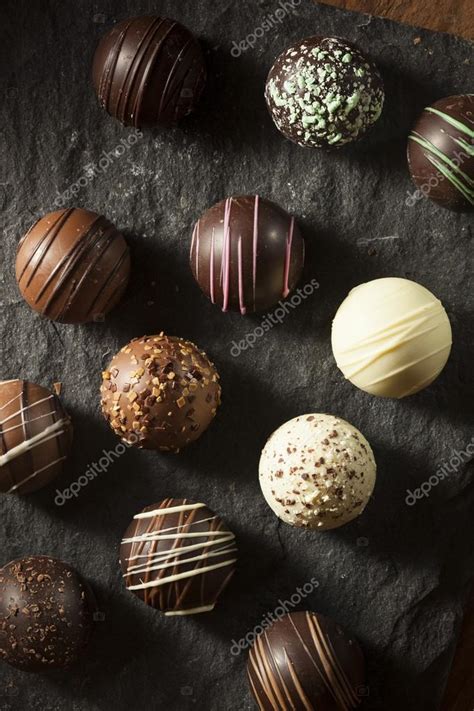 Fancy Dark Chocolate Truffles Stock Photo by ©bhofack2 61829819