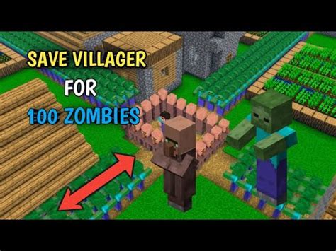 Minecraft Villager Protect By Zombies Youtube