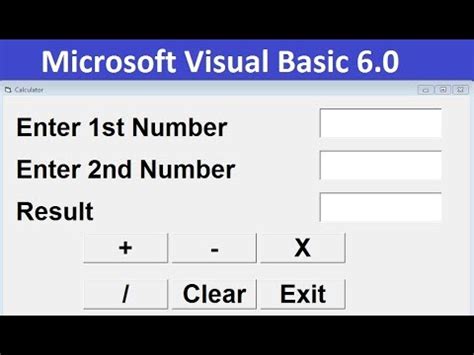 Calculator Program In Visual Basic Using Text Box Command Button