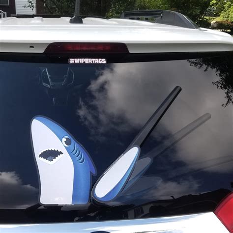 Sharky Waving Fin Wipertag Usa With Decal Attaches To Rear