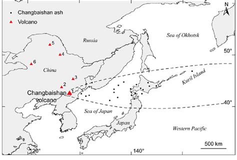 Schematic map showing the geographic location of Changbaishan volcano ...