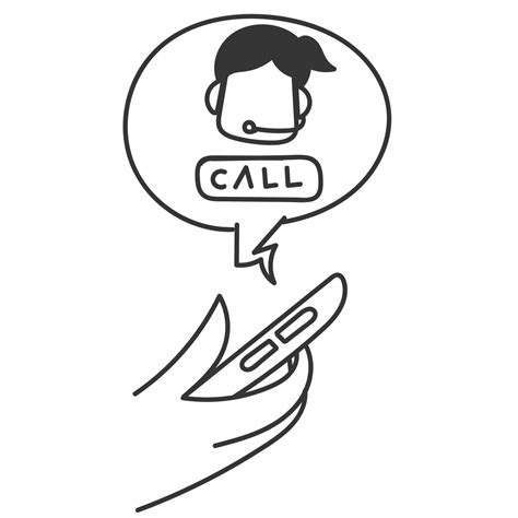 Hand Drawn Doodle Call Customer Support On Mobile Phone Illustration