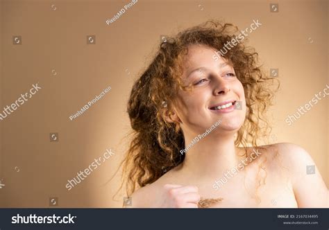 Portrait Beautiful Redhead Woman Naked Shoulders Stock Photo Shutterstock