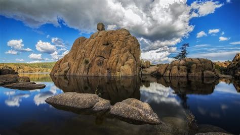 Wallpaper Trees Landscape Sea Bay Hill Lake Water Rock Nature