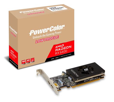 PowerColor AMD Radeon RX 6400 Low Profile Graphics Card with 4GB GDDR6 ...
