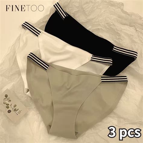 Finetoo Pcs Set Ice Silk Panties Seamless Underwear Antibacterial Sexy