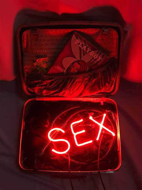 SEX IN A SUITCASE NEON SCULPTURE INSTALLATION Indira Cesarine