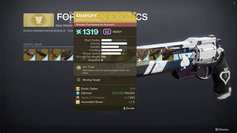 Anarchy Destiny 2 : Destiny 2 Best Exotic Weapons For Pve Season 14 ...