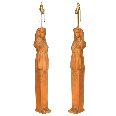 Pair Of Bronze Bust Of Egyptian God Table Lamps At 1stdibs