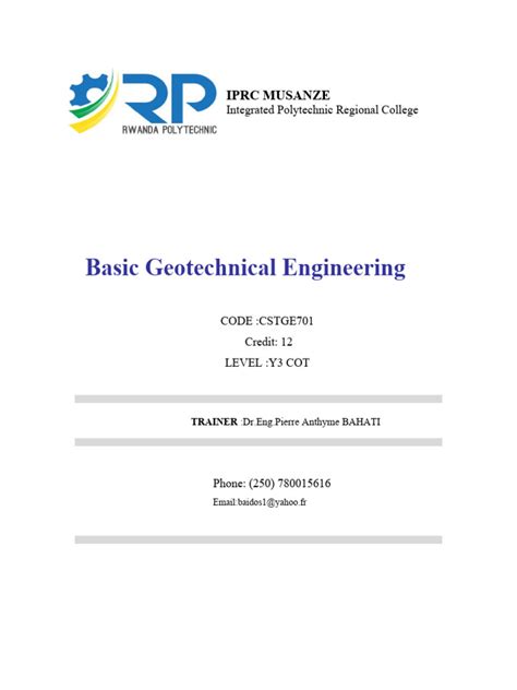 Basic Geotechnical Engineering - HANDOUTS | PDF | Porosity ...