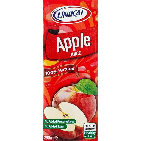 Buy Unikai UHT 100 Apple Juice No Added Sugar 9X250Ml Online At