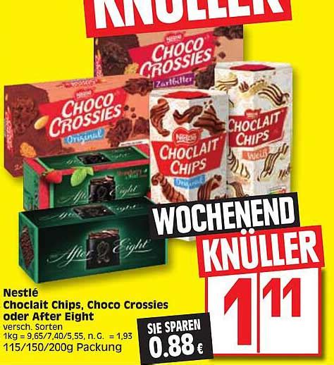 Nestl Choclait Chips Choco Crossies Oder After Eight Angebot Bei Edeka