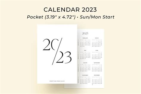 Calendar 2023 Pocket Size