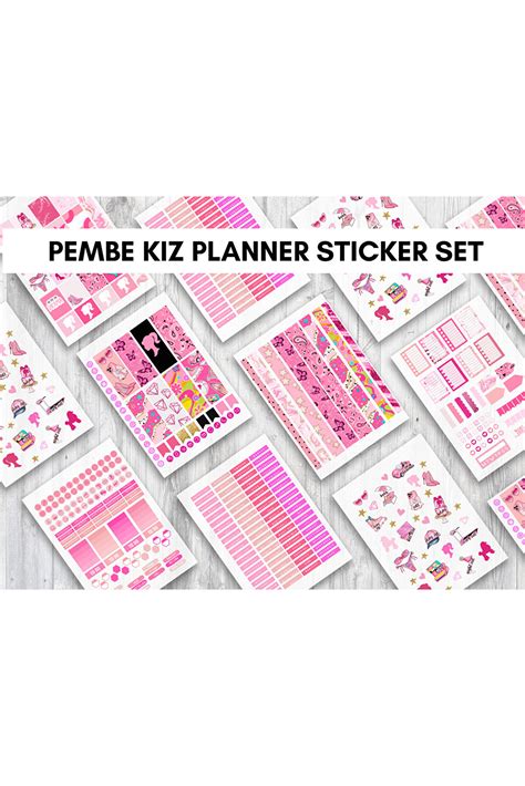 Adalove Design Pembe Barbie Planner Sticker Set Adet Kartma