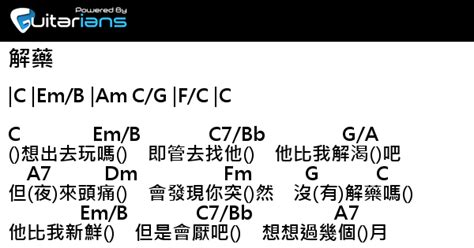 陳奕迅 解藥 結他譜 Chord譜 吉他譜