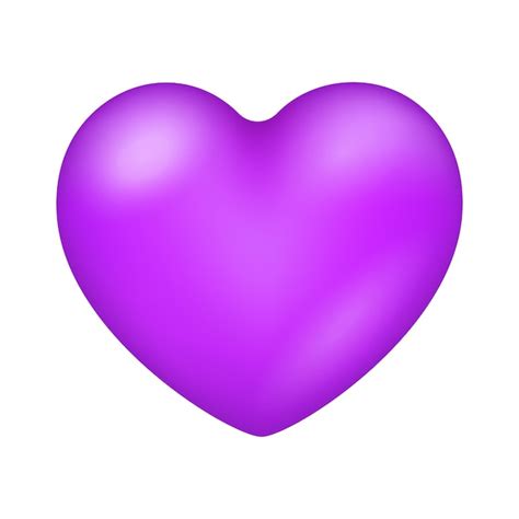 Vector coração roxo amor isolado em fundo branco Vetor Premium