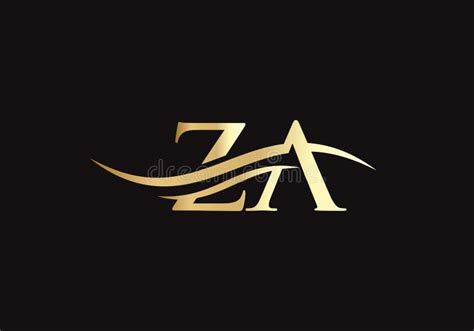 ZA Logo Design. Premium Letter ZA Logo Design with Water Wave Concept Stock Vector ...