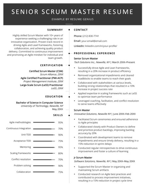 5 Scrum Master Resume Samples And Writing Guide For 2024