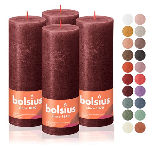 Bolsius Velvet Red Rustic Pillar Candles X D Cor Candles