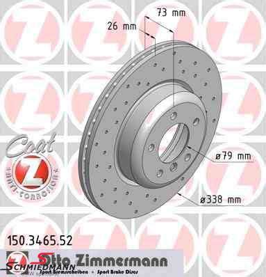 Racing Brake Discs Front X Mm Ventilated With Holes Zimmermann