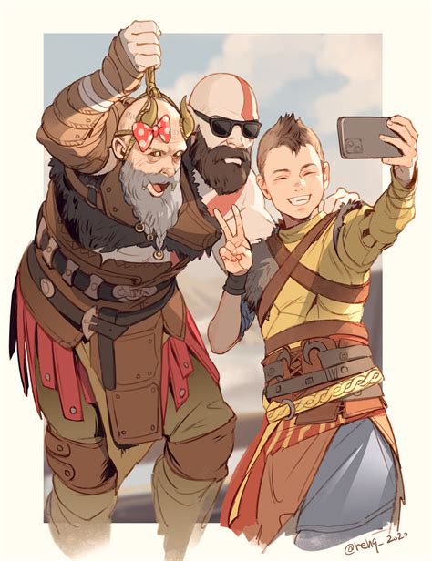 Kratos Atreus And Mimir God Of War And 1 More Drawn By Hage2013