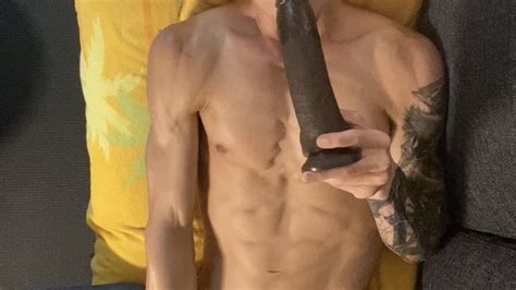Tattooed Muscle Hunk Big B Dildo Fat A Loud Moaning A