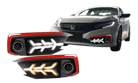 Biseles Led Drl Honda Civic Dise O Rojo Meses Sin