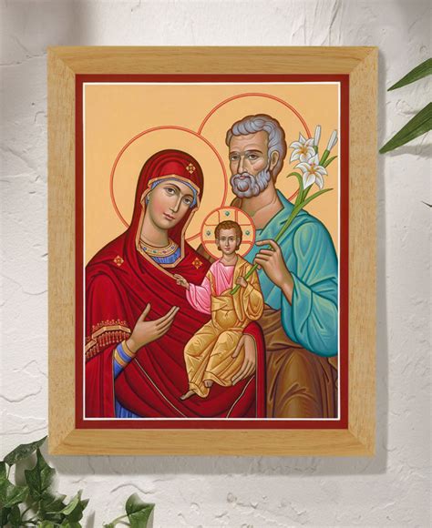 Hand Painted Original Icons of Christ: Holy Family Portrait Original Icon | Monastery Icons