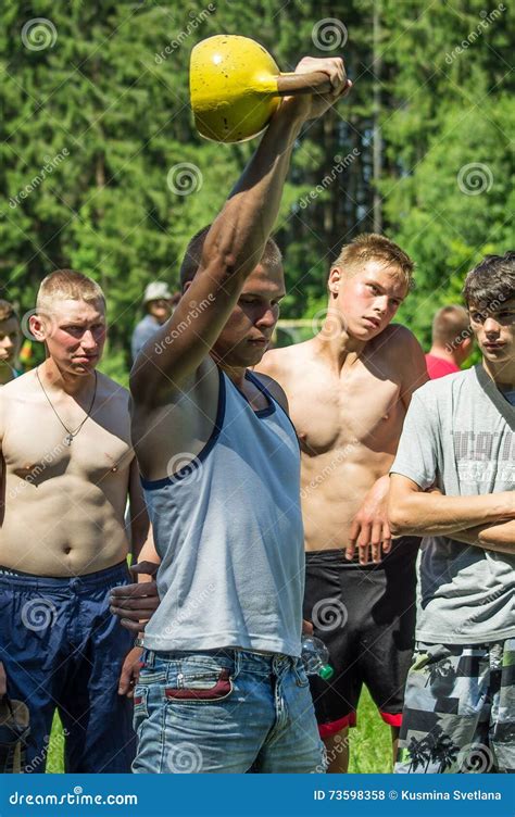 Lifting Weights Amateur Athletic Competition In The Kaluga Region In Russia Editorial Stock