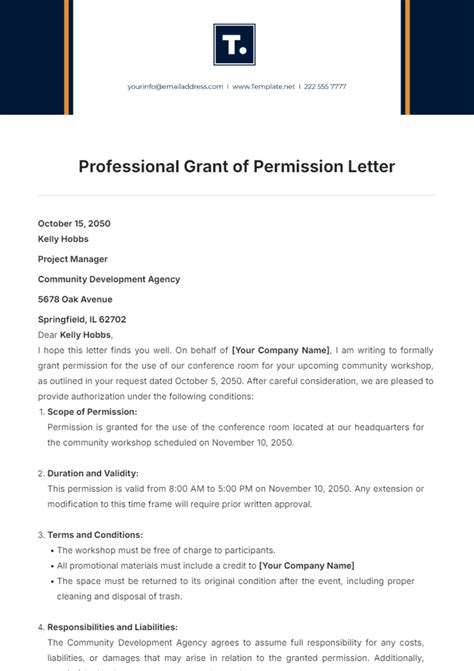 Copyright Permission Letter Template Free Pdf - Infoupdate.org
