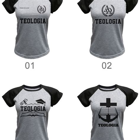 Camiseta Baby Look Raglan Universit Ria Curso Teologia Elo