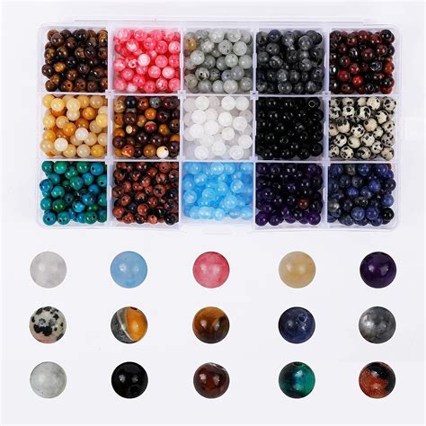 Natural Round Stone Beads Genuine Real Gemstones Smooth