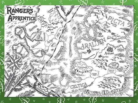 Ranger's Apprentice map print hand drawn 5x7 print | Etsy