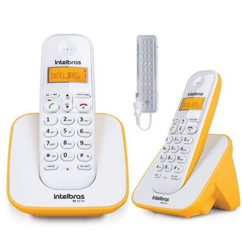 Aparelho De Telefone Fixo Sem Fio Ramal Adicional Amarelo Bina