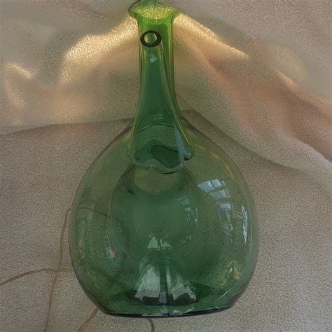 Italy Dining Vintage Italian Green Glass Wine Decanter Poshmark