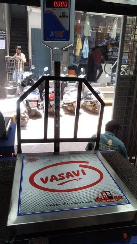 VASAVI Digital Bench Scale Size 350x350mm Capacity 50 Kg With 5 G