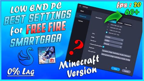 BEST SETTINGS FOR SMARTGAGA FOR ULTRA LOW END PC 1GB RAM AND 1 CORE