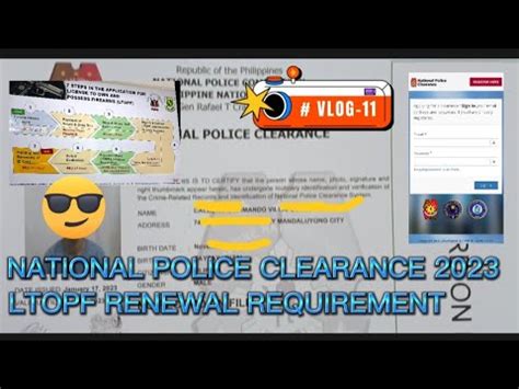 National Police Clearance Ltopf Renewal Requirement Youtube