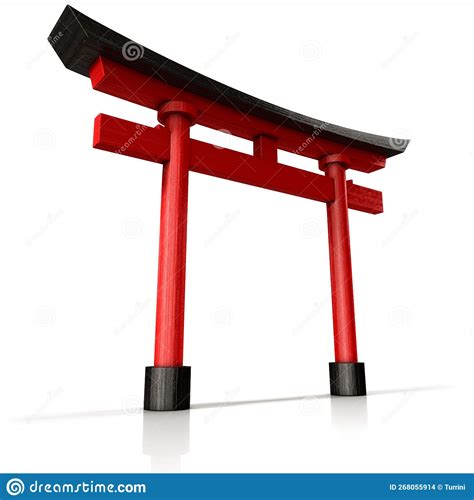 Torii Japanese Shrine Gate 3d Illustration Of A Wooden Japanese Torii