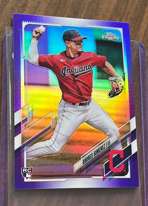 Andres Gimenez 2021 Topps Update Chrome Usc33 Rc Purple Refractor