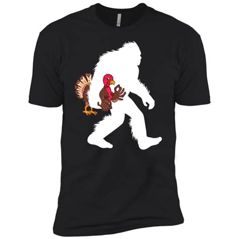 Bigfoot Cradling Turkey Sasquatch T Men Short Sleeve T Shirt