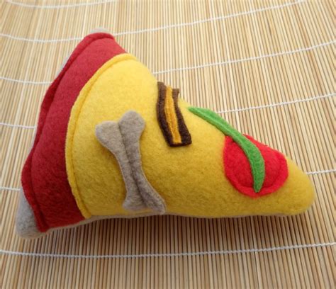 Squeaky Pizza Dog Toy Etsy