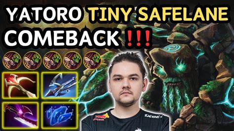 🔥 Yatoro Tiny Safelane Highlights Insane Comeback 🔥 High Damage Tiny Carry Dota 2 Youtube