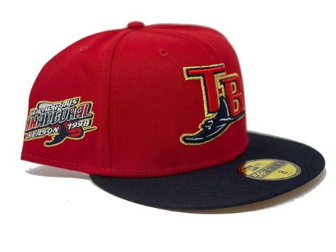 Red Tampa Bay Devil Rays 1998 Inaugural Season New Era Fitted Hat ...