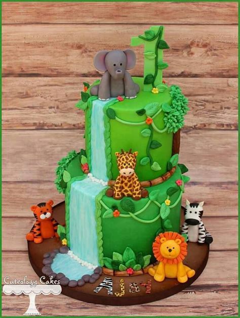 Pin By Meli P On Frica Jungle Theme Cakes Jungle Birthday Cakes